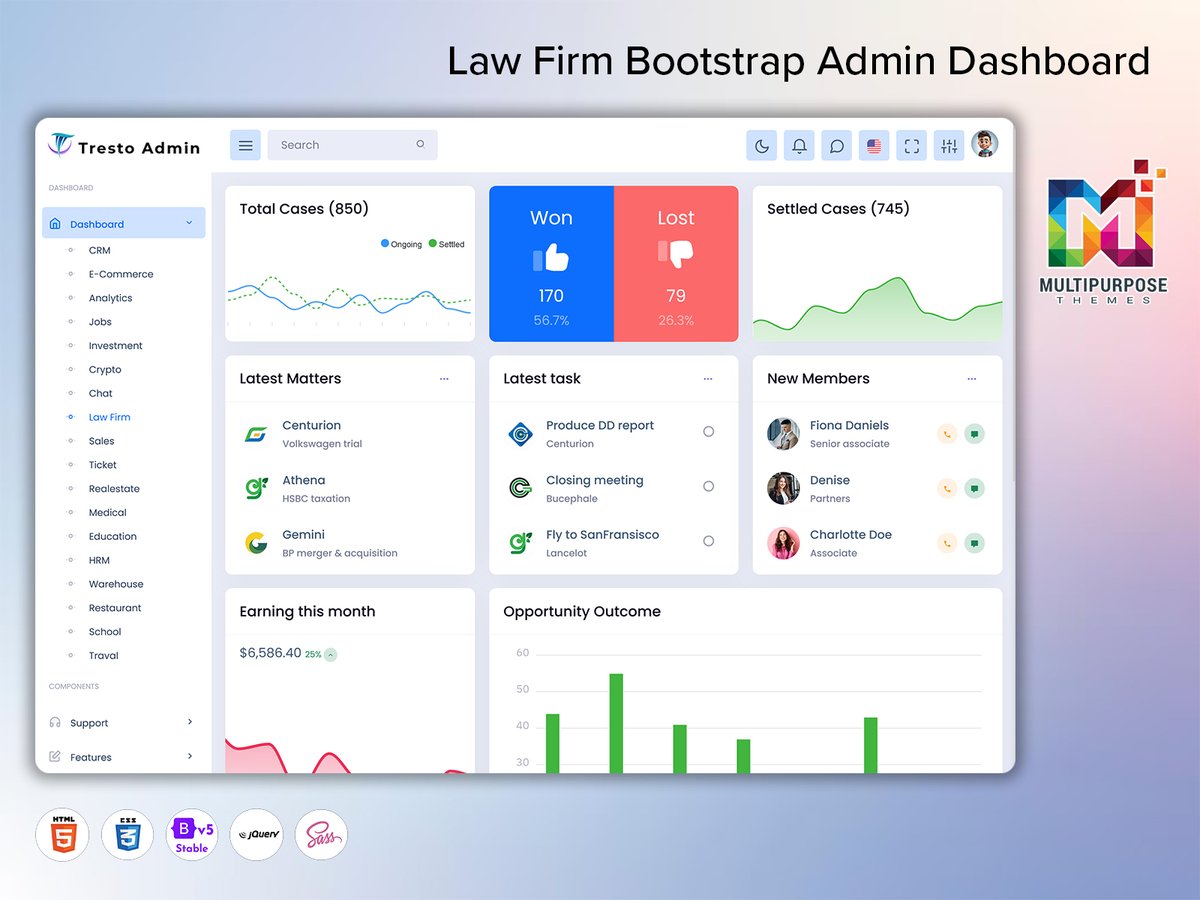 MultiStoreTheme's tweet image. Buy Now: themeforest.net/item/tresto-bo…
.
Streamline case tracking, client management, and legal workflows with our Law Firm Bootstrap Admin Dashboard. 
.
#LawFirmDashboard #LegalAdminPanel #BootstrapAdminTemplate #LawyerDashboard #LegalManagement #CaseTracking #ClientManagement