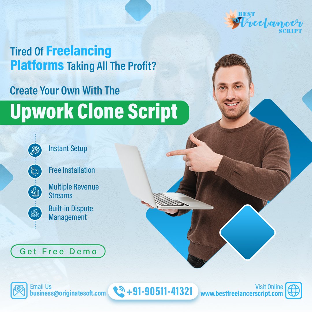 freelancerscrip's tweet image. 💼 Tired of Freelancing Platforms Taking All the Profit?
🚀 Launch your own freelancing marketplace with our #UpworkCloneScript!
✅ Instant Setup
✅ Free Installation
✅ Multiple Revenue Streams
✅ Built-in Dispute Management
🌐 Visit: bestfreelancerscript.com