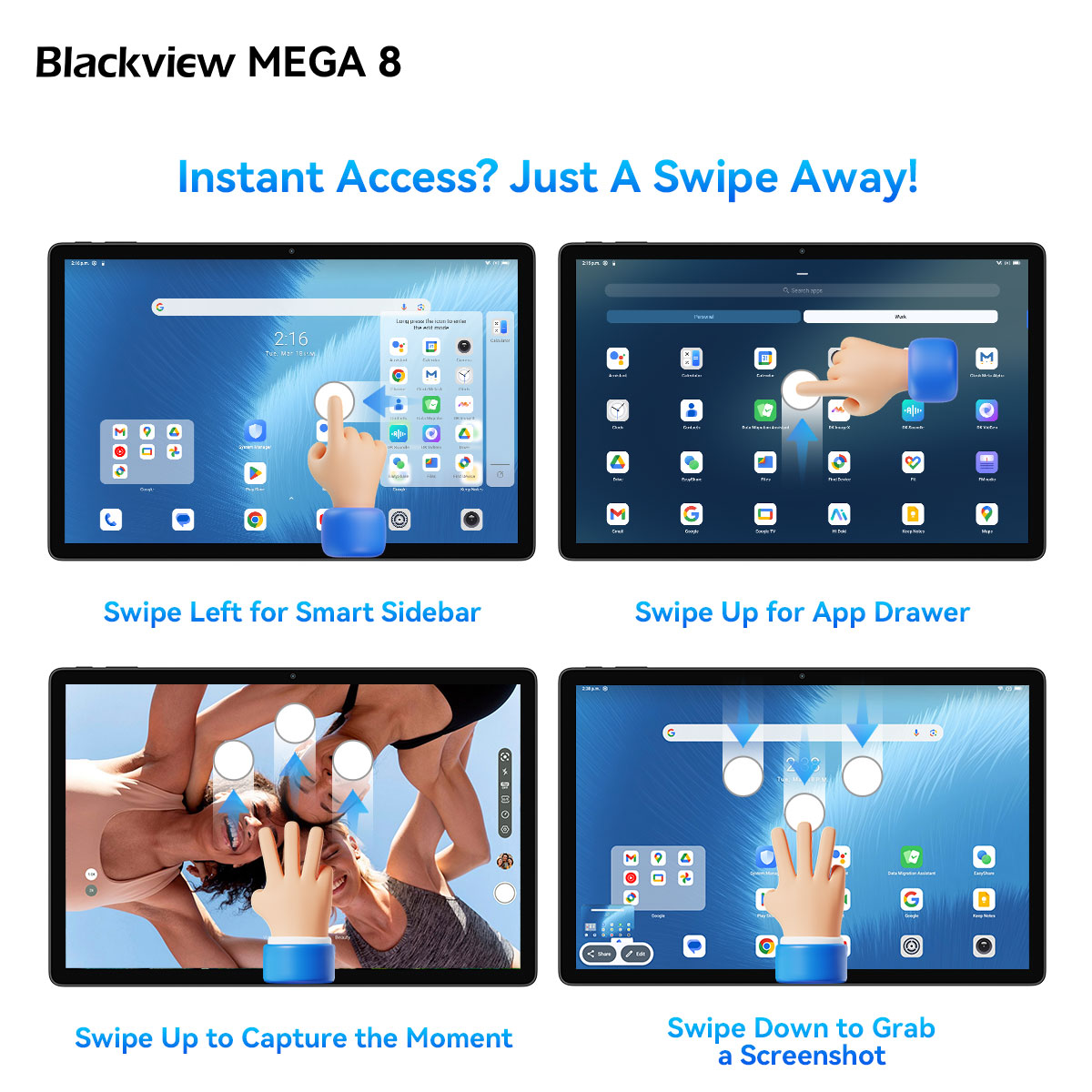 BlackviewPhone's tweet photo. Swipe smart. Move fast. With #Blackview #MEGA8's gesture controls, you're always one step ahead—wherever adventure takes you! What other instant-access gestures would you love to see on upcoming Blackview tablet? Drop them below!
Explore more: https://t.co/tOAf6k34Te https://t.co/Mj8q52Ui7t