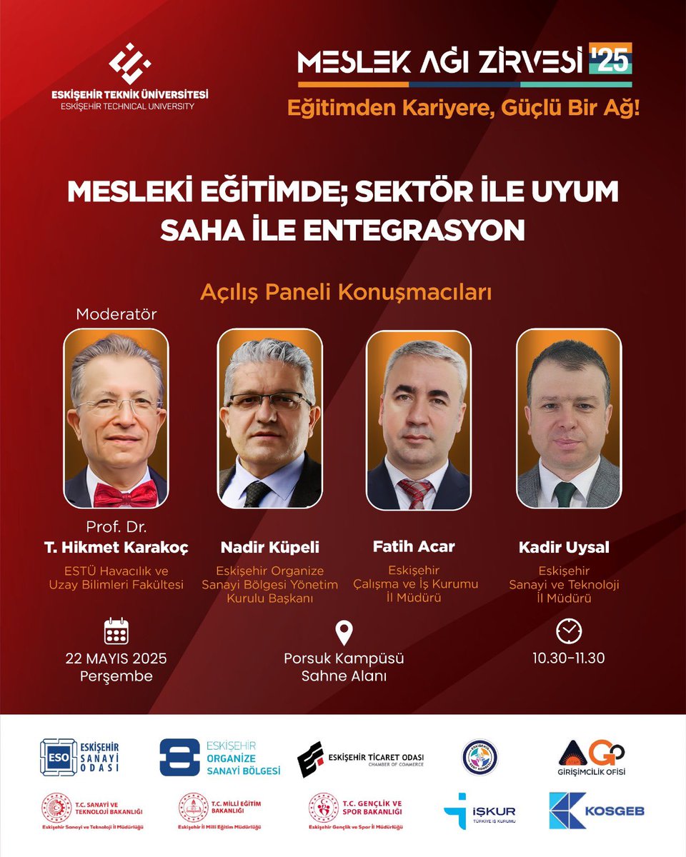 Mesleki Eğitimde; Sektör ile Uyum Saha ile Entegrasyon 

📅 22 Mayıs 2025 
⏰ 10.30-11.30
.
.
.
#estü
#eskişehirtekniküniversitesi
#innovationforthefuture