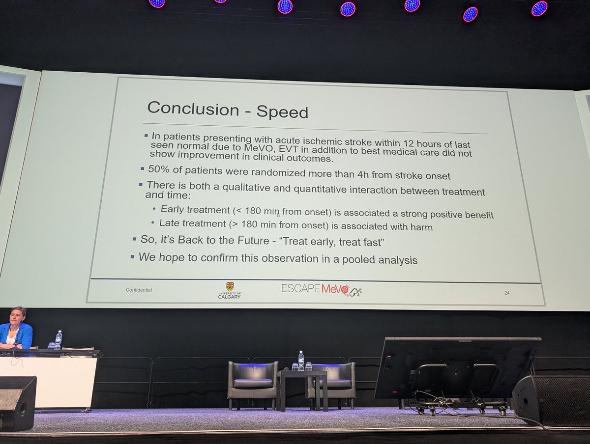 NeuroNews (@nn_publishing) on Twitter photo Imaging analyses from ESCAPE-MeVO, presented by <a href="/mihill68/">Michael D Hill</a> at #esoc2025, indicate that EVT for distal/medium-vessel occlusions may be a better approach vs medical therapy in patients with more favourable collaterals, and in early-window treatments (<4.5hrs)
<a href="/ESOstroke/">European Stroke Org</a> <a href="/mayank_G0/">Mayank Goyal</a> Imaging analyses from ESCAPE-MeVO, presented by <a href="/mihill68/">Michael D Hill</a> at #esoc2025, indicate that EVT for distal/medium-vessel occlusions may be a better approach vs medical therapy in patients with more favourable collaterals, and in early-window treatments (<4.5hrs)
<a href="/ESOstroke/">European Stroke Org</a> <a href="/mayank_G0/">Mayank Goyal</a>