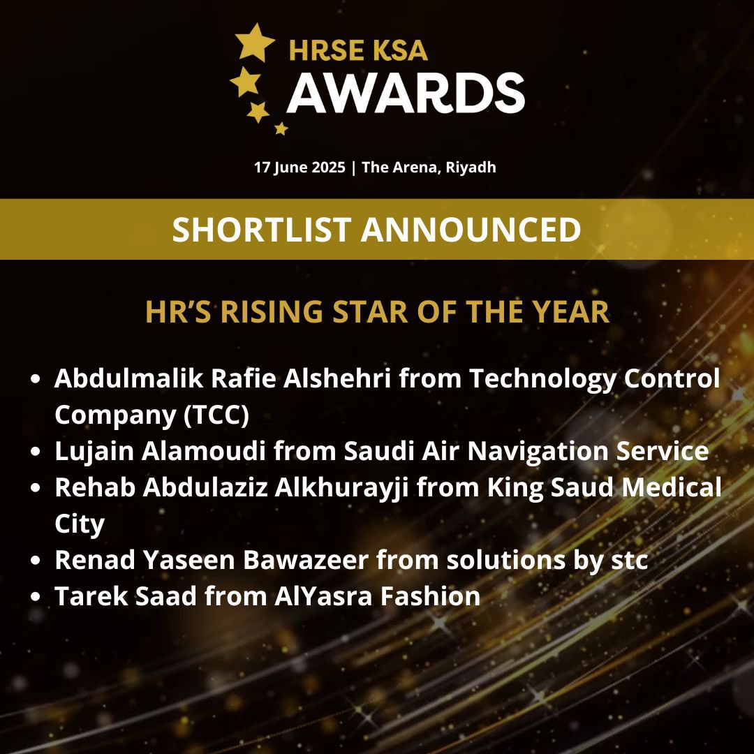theHRobserver's tweet image. ✨Drumroll Please - The HRSE KSA Awards 2025 Shortlist is out!
📍 Winners will be announced at the HRSE KSA Awards at the Arena in Riyadh on 17th June — get ready for a night to remember!
Stay tuned… the countdown is on! ✨
#HRSEKSA #HRSEAwards #FutureOfWork #HRLeaders