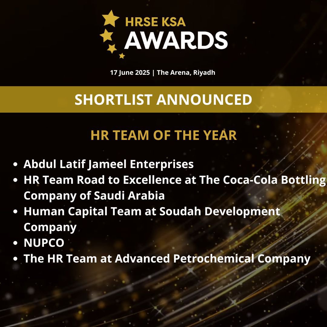 theHRobserver's tweet image. ✨Drumroll Please - The HRSE KSA Awards 2025 Shortlist is out!
📍 Winners will be announced at the HRSE KSA Awards at the Arena in Riyadh on 17th June — get ready for a night to remember!
Stay tuned… the countdown is on! ✨
#HRSEKSA #HRSEAwards #FutureOfWork #HRLeaders