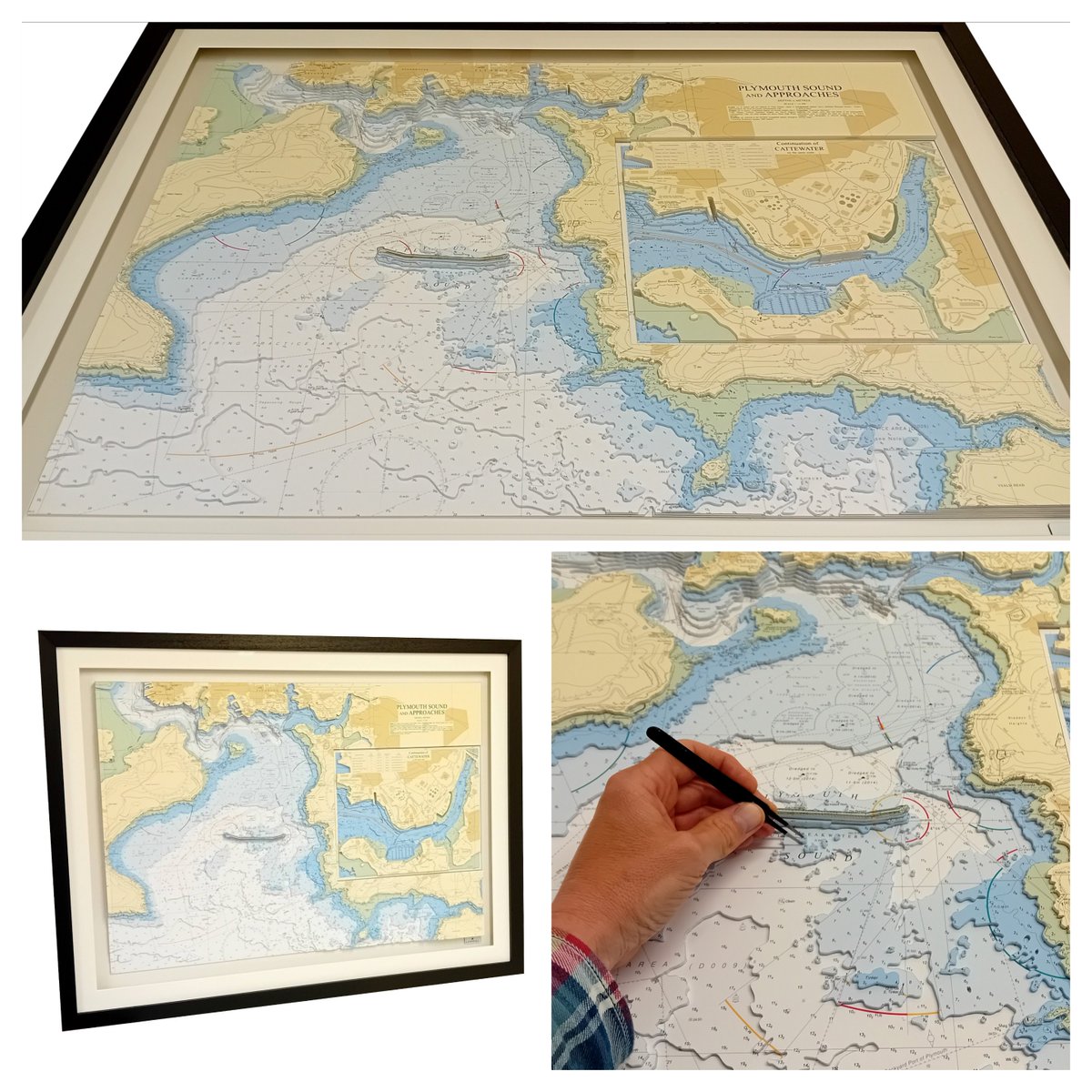 Landfall3DArt's tweet photo. Plymouth Sound – now framed and ready for collection! 🗺️⚓ A lot of care went into this one. Custom commissions available – please visit https://t.co/Xjxm76NdSO for further details!
#3DChart #NauticalArt #PlymouthSound #CoastalDecor https://t.co/UyLjw0g4VP
