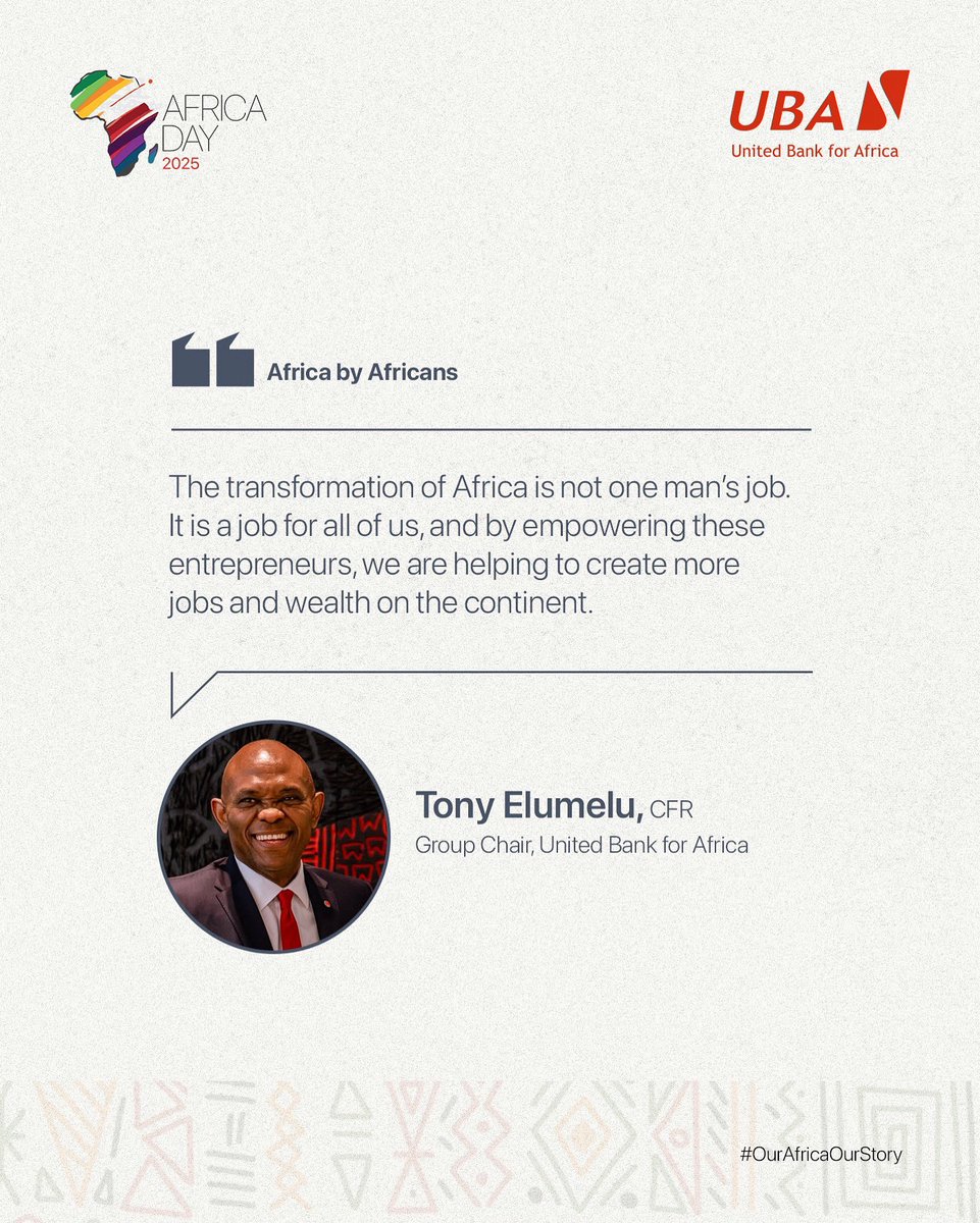 As we count down to Africa Day, we celebrate the powerful voices shaping the future of our continent.

“The transformation of Africa is not one man’s job. It is a job for all of us, and by empowering these entrepreneurs, we are helping to create more jobs and wealth on the