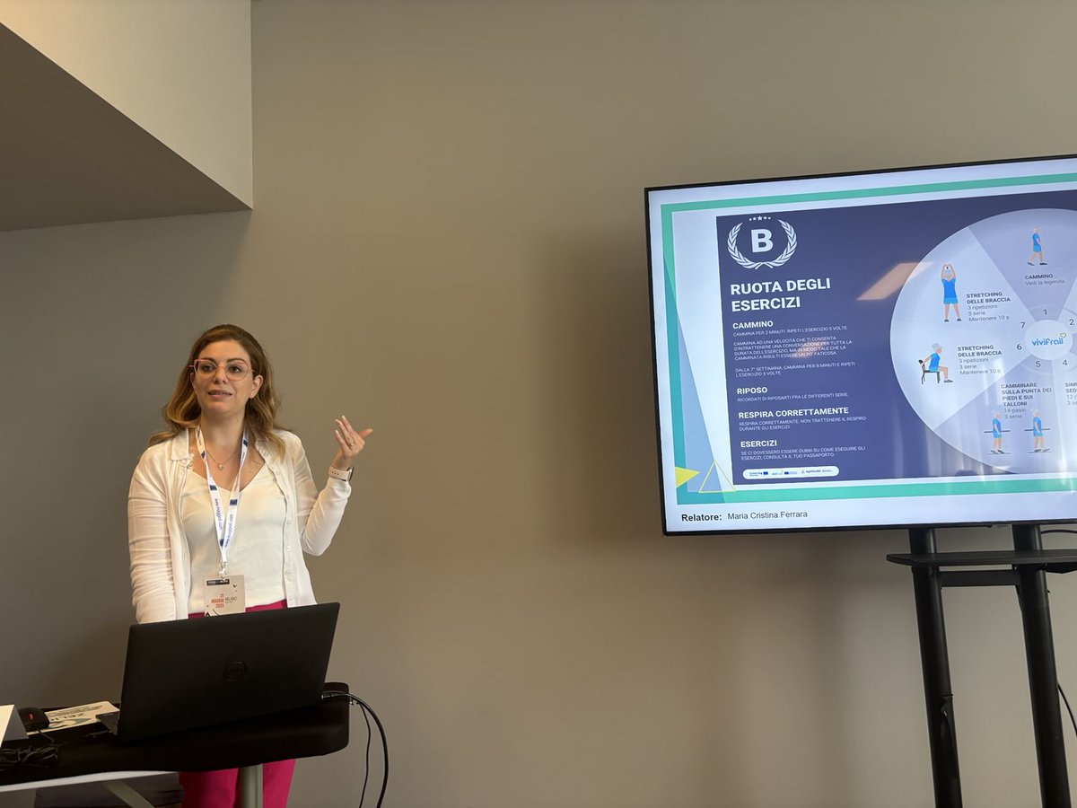#forumna Milano: la dott ⁦<a href="/FerraraMCris/">Maria Cristina Ferrara</a>⁩ presenta protocollo esercizio fisico per livelli di fragilità ⁦<a href="/vivifrail/">vivifrail</a>⁩