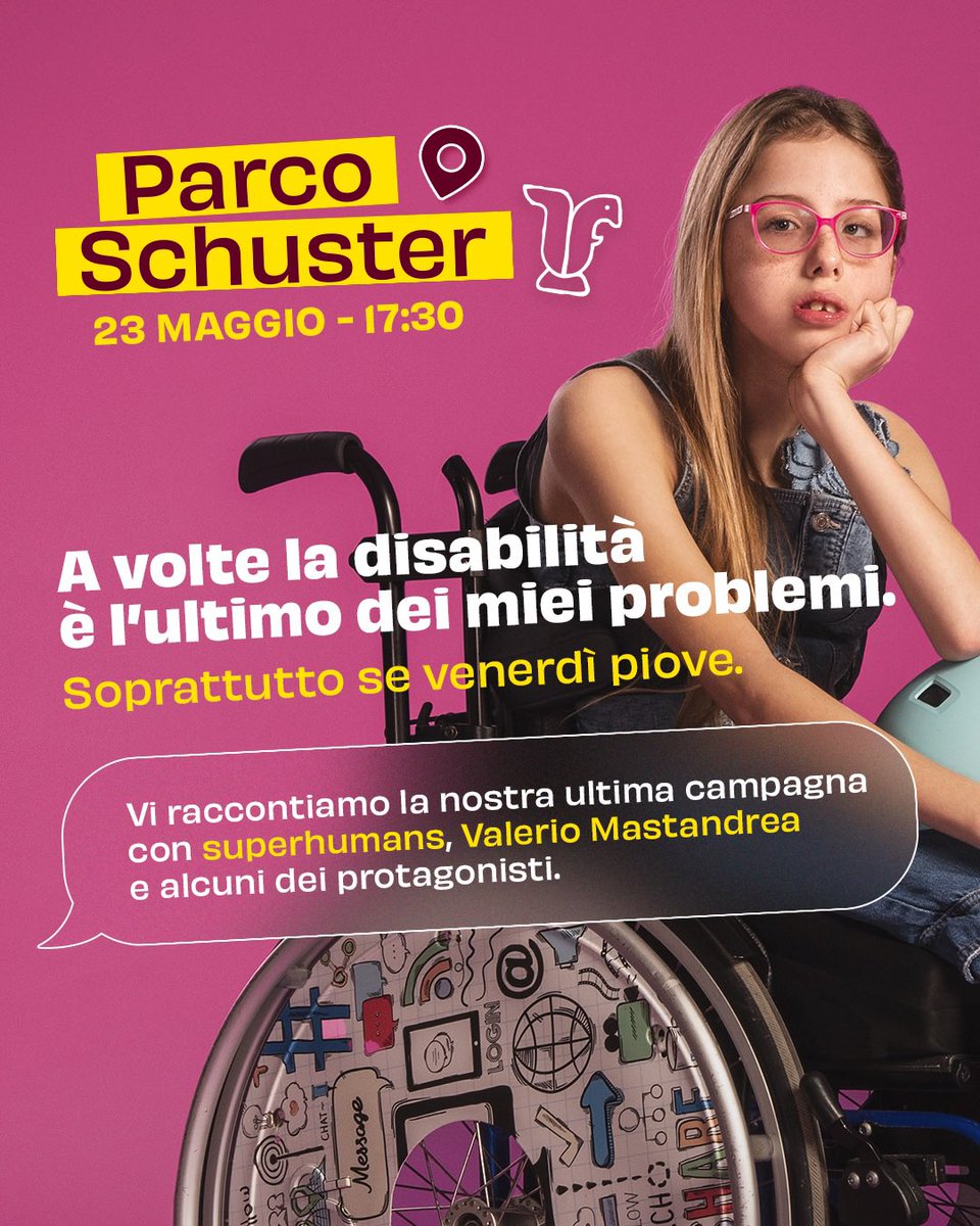 Apriamo la due giorni di OGNUNO A MODO SUO chiacchierando con Valerio Mastandrea, Superhumans e le protagoniste della campagna “a volte la disabilità è l’ultimo dei problemi”

Vi aspettiamo a Parco Schuster, da venerdì 23 alle 17 fino a tutta la giornata di sabato!