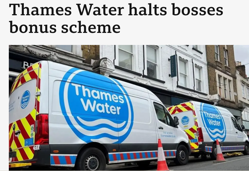 Did I mention by the way that govt's "ban" on bonuses contained in the "landmark" Water (Special Measures) Act only relates, and very specifically only relates to "performance-related pay".

Call it a Christmas bonus, a long service bonus, being a jolly good chap bonus or even a