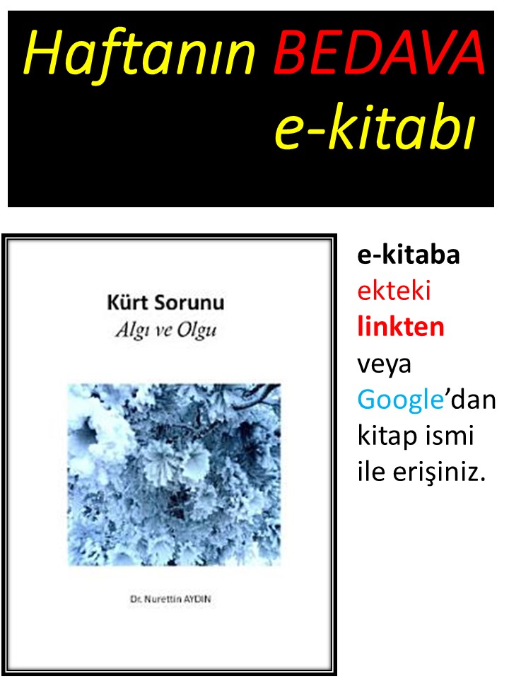 Haftanın BEDAVA e-kitabı: play.google.com/store/books/de…

Türkiye'de "Kürt" ve "Kürt Sorunu" konusunda, toplumun farklı kesimlerinde, farklı algılar vardır. Bu algılar yüz yıllık bir birikimle oluşmuştur. Çözüm yolunda yeni bir algı inşa edilmelidir...