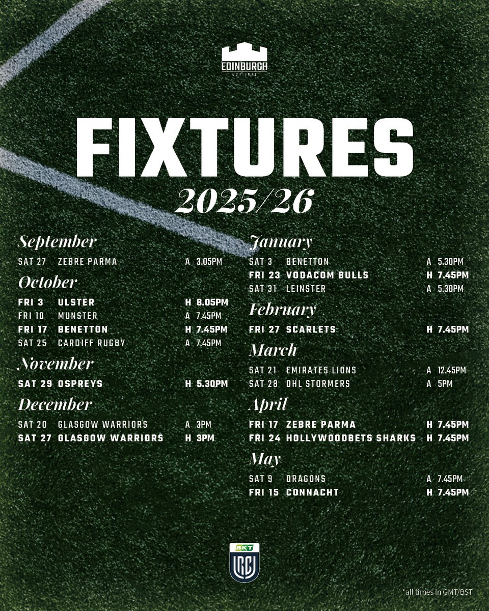 HERE WE GO. 👊

Your 2025/26 URC fixtures have dropped! 🗓️

Don't miss a second with a season ticket - book NOW ➡️ bit.ly/ERST2526Tix