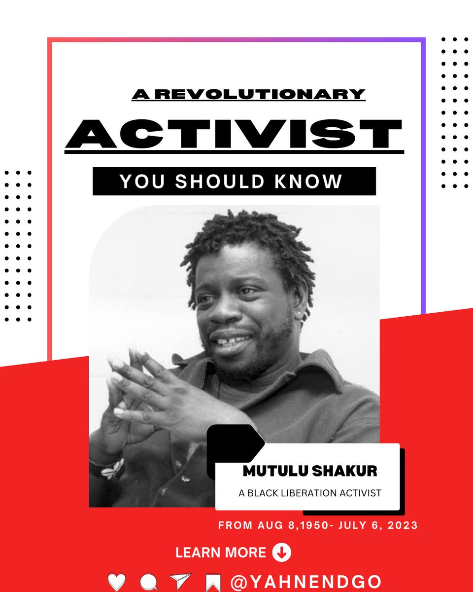 YahNeNdgo's tweet image. Mutulu Shakur was a revolutionary, healer, and freedom fighter that today , I  want you to know about.

In 1986, he was imprisoned under RICO charges for alleged involvement in revolutionary actions, including the freeing of Assata Shakur.