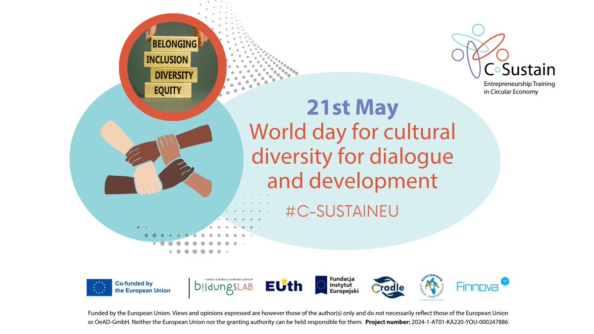 🎭 Celebrating World Day for Cultural Diversity with C-Sustain 🌍🌱

We believe dialogue, innovation &amp; cultural diversity are key to a sustainable and inclusive future.

#CulturalDiversity #Sustainability  #YouthLeadership #Innovation #CSustain