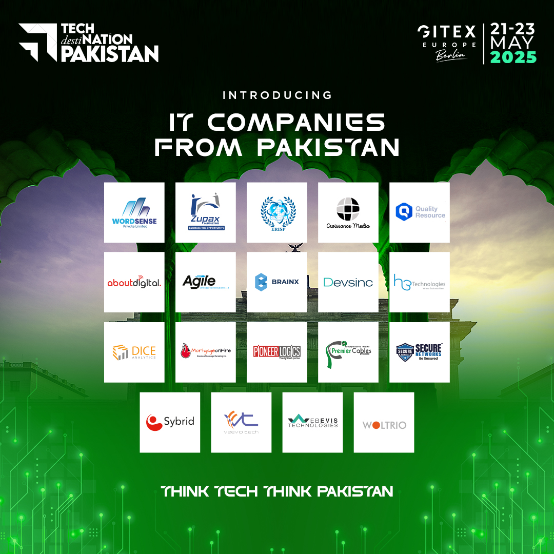 These trailblazing 19 tech companies from Pakistan are set to showcase their innovation on the global stage at GITEX Europe 2025. Come meet the minds shaping tomorrow.
📷 Hall 5.2, Stand # A(10)
📷 21–23 May 2025 | Messe Berlin, Germany
