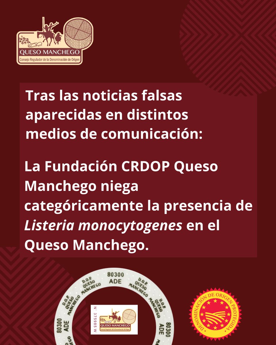 La Fundación CRDOP Queso Manchego informa que el queso en el que FAVV detectó Listeria monocytogenes no está amparado por la D.O.P. Queso Manchego. 
Todos los quesos manchegos certificados pasan rigurosos controles que garantizan su calidad y seguridad alimentaria.