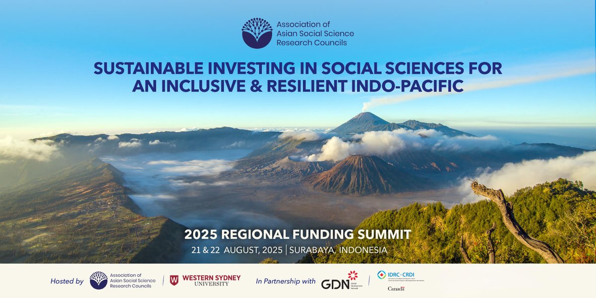 Assoc of Asian Social Science Research Councils (@aassrec) on Twitter photo 📢 The 2025 Regional Funding Summit on Social Science Funding in the Indo-Pacific will be held on 21–22 August in Surabaya, Indonesia. Join leaders shaping the region’s research agenda! More Info: 🔗 aassrec.org/2025-regional-… <a href="/DhananjayaJnu/">Dhananjay Singh</a> <a href="/Neha_YNagori/">neha yadav</a> 📢 The 2025 Regional Funding Summit on Social Science Funding in the Indo-Pacific will be held on 21–22 August in Surabaya, Indonesia. Join leaders shaping the region’s research agenda! More Info: 🔗 aassrec.org/2025-regional-… <a href="/DhananjayaJnu/">Dhananjay Singh</a> <a href="/Neha_YNagori/">neha yadav</a>