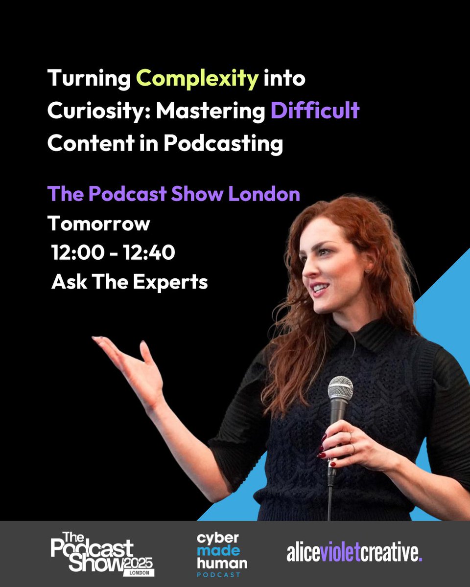 Delighted to have been invited to join an Expert Panel at @podcastshowldn tomorrow, around communicating complexity via podcasting. 🎙️ 

I'll be sharing my insights from elevating many technical shows, plus sharing insights as the producer and host of  Cyber Made Human.