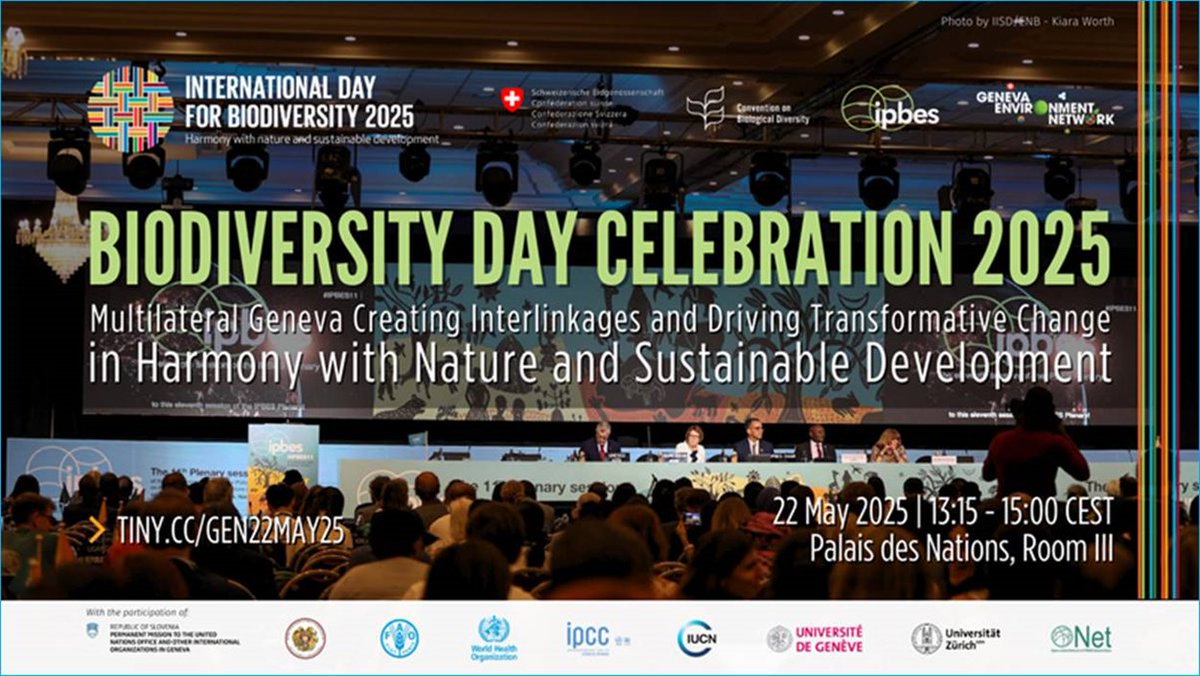 SwitzerlandUN (@swiss_un) on Twitter photo Celebrating #Biodiversity tomorrow at <a href="/UNGeneva/">United Nations Geneva</a>: for harmony with nature and sustainable development.
📆Tomorrow, Palais des Nations, 13:15
Info: bit.ly/3SMHITE
Registration: indico.un.org/event/1017763/ Celebrating #Biodiversity tomorrow at <a href="/UNGeneva/">United Nations Geneva</a>: for harmony with nature and sustainable development.
📆Tomorrow, Palais des Nations, 13:15
Info: bit.ly/3SMHITE
Registration: indico.un.org/event/1017763/