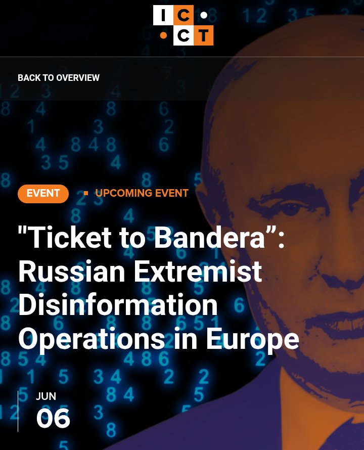 Kacper Rekawek (@kacperrekawek) on Twitter photo Ok, this is it. We have an event at <a href="/ICCT_TheHague/">International Centre for Counter-Terrorism</a> promoted by a graphic of pink Putin and the word "Bandera" in the title. Feat <a href="/NESTInstit/">New Security Threats Institute</a> and <a href="/andrzejkozl/">Andrzej Kozłowski</a>. I can now retire. You register for it here in the meantime icct.nl/event/ticket-b…. Be there or be square. Ok, this is it. We have an event at <a href="/ICCT_TheHague/">International Centre for Counter-Terrorism</a> promoted by a graphic of pink Putin and the word "Bandera" in the title. Feat <a href="/NESTInstit/">New Security Threats Institute</a> and <a href="/andrzejkozl/">Andrzej Kozłowski</a>. I can now retire. You register for it here in the meantime icct.nl/event/ticket-b…. Be there or be square.
