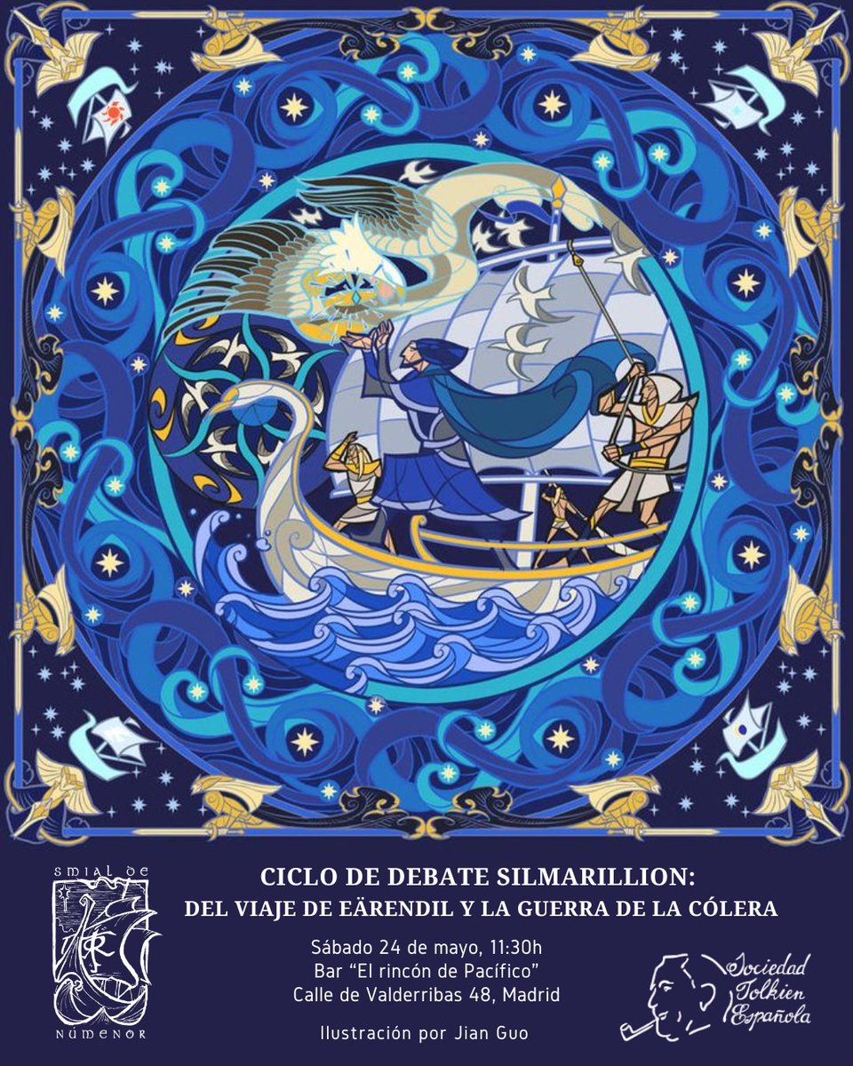 ¡Del viaje de Eärendil y la guerra de la cólera! ⛵ 

⌚ Sábado 24 a las 11:30h
📍 Bar El rincón de Pacífico 

Continuamos nuestra lectura de El Silmarillion, si tienes interés en asistir avísanos por DM.

#smialste #tolkien #earendil #silmarillion