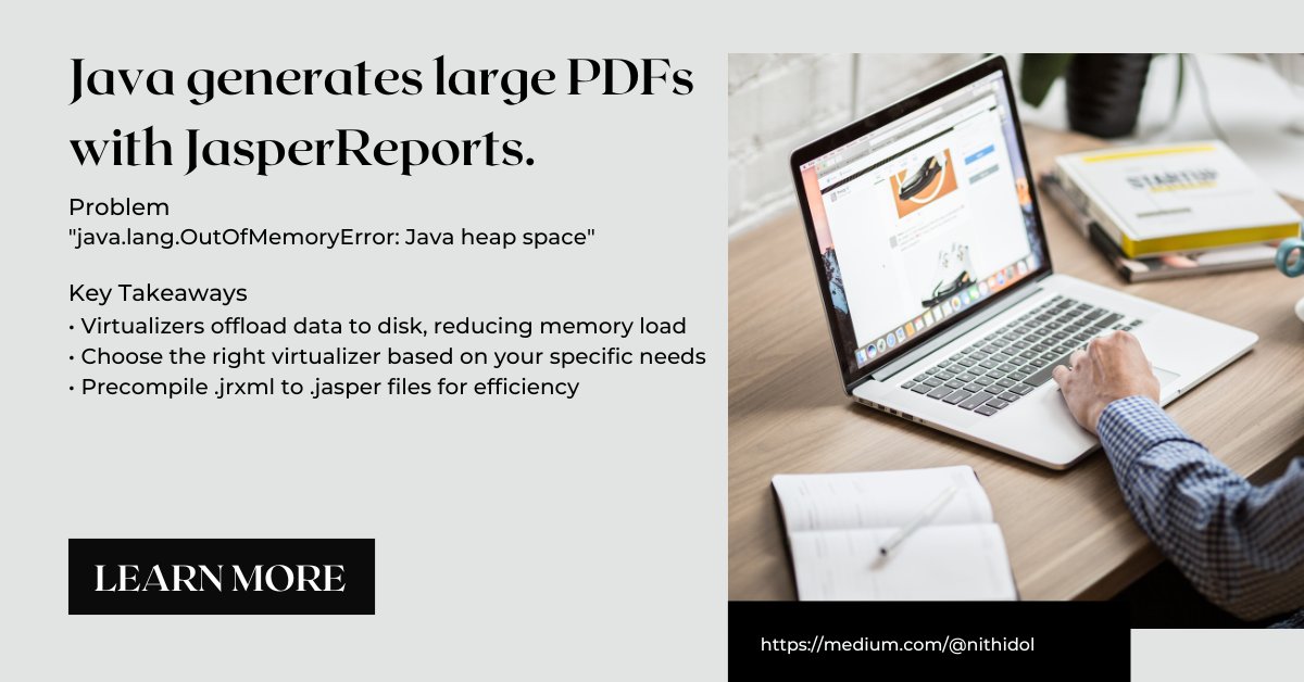 ThisIsNithidol's tweet photo. Generate large PDFs with Java and JasperReports! This open-source Java tool helps you create, design, &amp; generate diverse reports. Visit the website! #Java #JasperReports https://t.co/XVNhwzTzl4