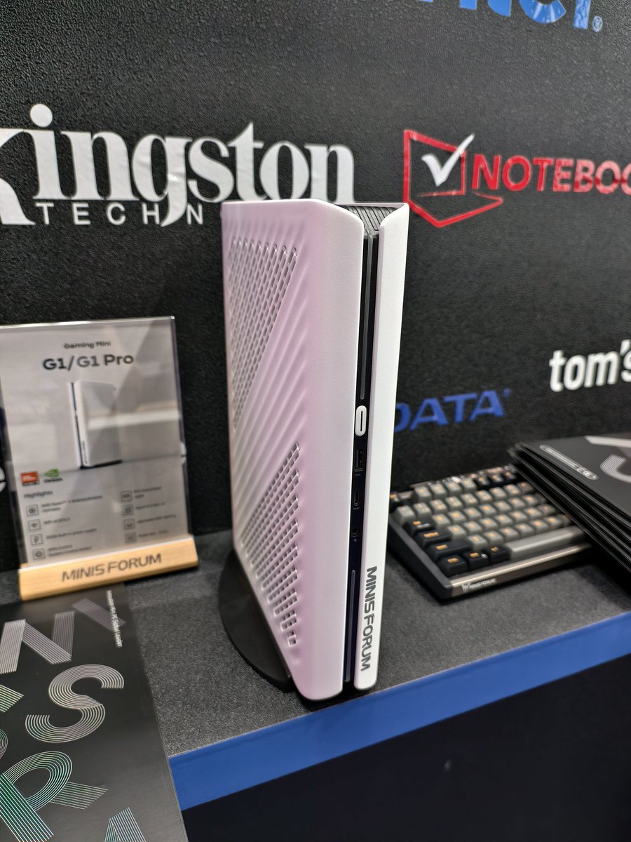 TechTabletscom's tweet image. The new Gaming Mini G1 and G1 Pro coming soon from Minisforum @Hi_MINISFORUM Power by a beastly 16 core 8945HX chipset, 5200 Sodimm X 2, pcie 4.0 X 2 and desktop RTX 5070 2 slot upgradable GPU. It has a built in 330W PSU #COMPUTEX2025 #MinisForum I&apos;m uploading a short on it now.