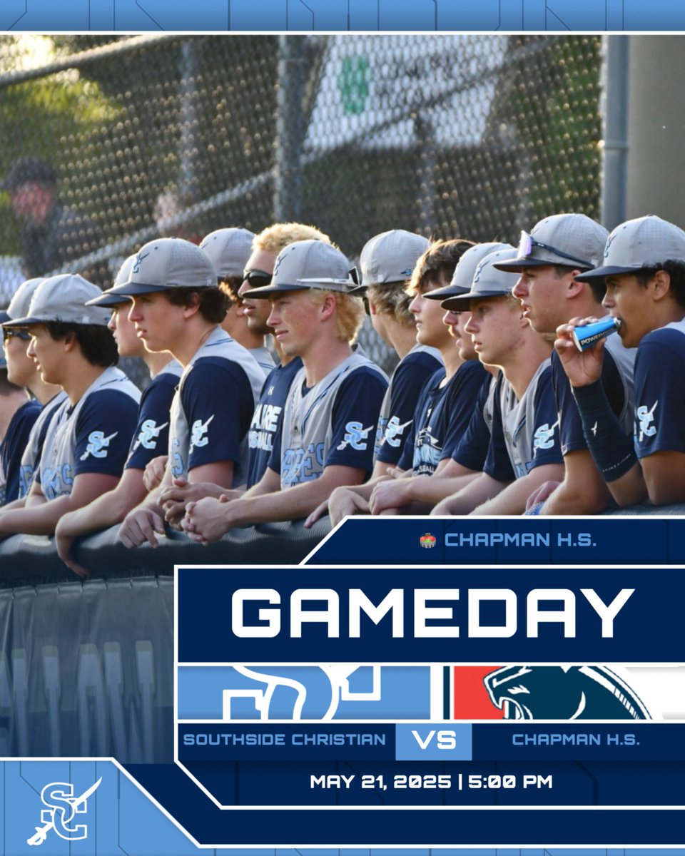 The #SabreBoys travel to Inman to challenge Chapman High School for the 3A Upperstate Championship.  First pitch is at 5:00 PM.  

📅 May 21st
⏰ 5:00 PM
🏟️ Chapman High School
📍 1420 Compton Bridge Rd, Inman, SC 29349