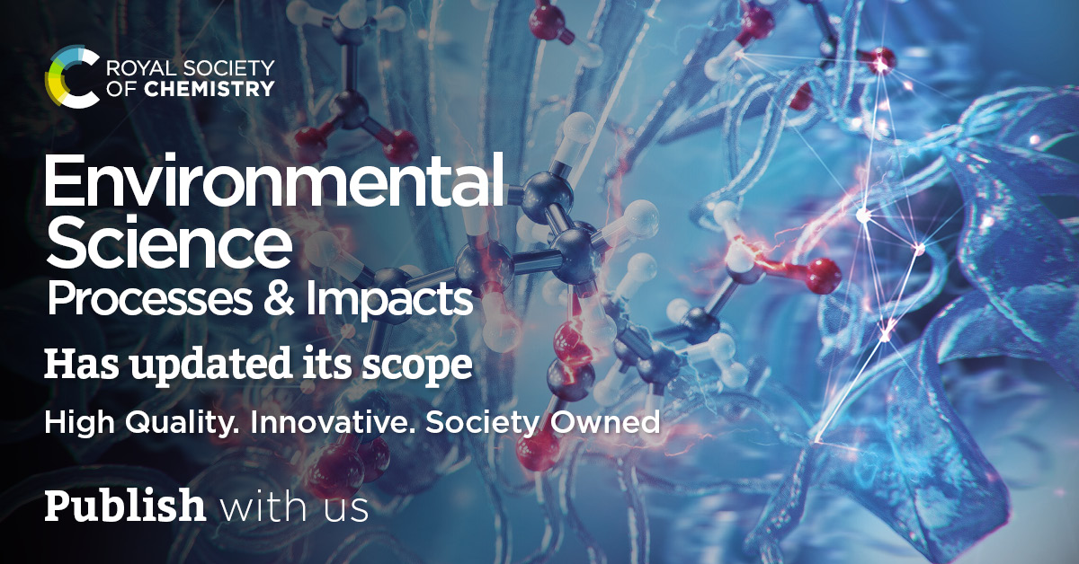 Here at Environmental Science: Processes &amp; Impacts we are delighted to announce an update to our journal scope.
Find out more on our blog👉 blogs.rsc.org/em/2025/05/21/…

We look forward to receiving suitable submissions from authors old and new
#chemistry #environmentalscience