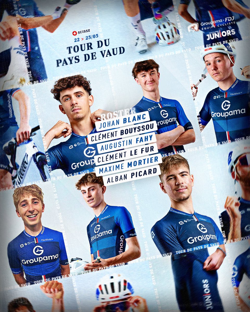🇨🇭 Notre Programme Juniors participera au Tour du Pays de Vaud dès demain. 
🙌 Suivi par notre structure, Clément Bouyssou (Team Culture Vélo) disputera sa première course sous nos couleurs.

Our U19 programme head to Switzerland to race Tour du Pays de Vaud (Nations Cup).