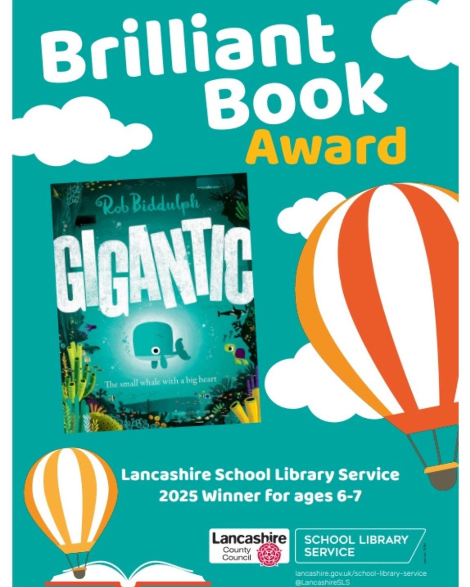 HarperCollins Children's Books (@harpercollinsch) on Twitter photo We're so excited to see that <a href="/RobBiddulph/">Rob Biddulph</a>'s Gigantic has won the Lancashire School Library Service Brilliant Book Award this year! Congratulations!π
A swimmingly good story about little fins and big hearts, Gigantic is the perfect read for young children!π³ We're so excited to see that <a href="/RobBiddulph/">Rob Biddulph</a>'s Gigantic has won the Lancashire School Library Service Brilliant Book Award this year! Congratulations!π
A swimmingly good story about little fins and big hearts, Gigantic is the perfect read for young children!π³