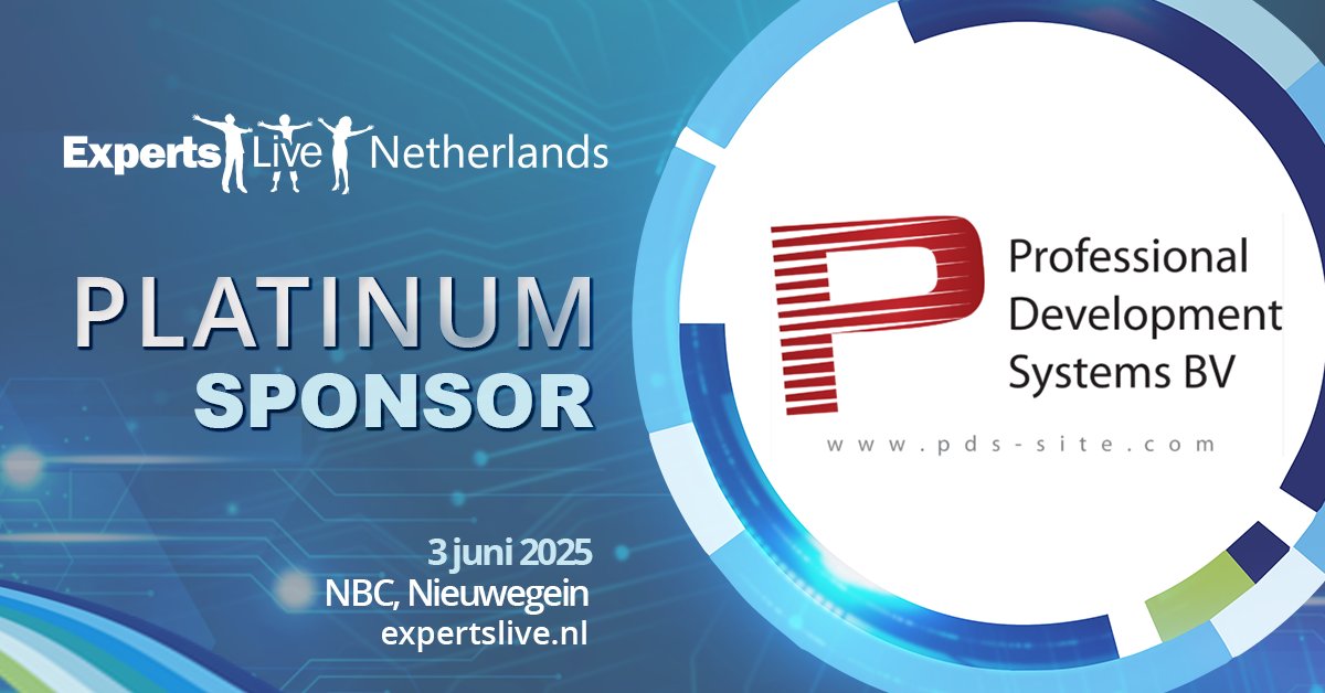 🙌 Welkom aan Platinum Sponsor PDS (Professional Development Systems BV)!

Deze ervaren IT-partner is al jarenlang actief in het leveren van infrastructuuroplossingen, beheer en professionele ondersteuning voor de moderne werkplek en datacenteromgevingen.
 
Hun kennis en inzet