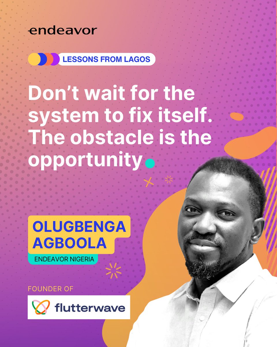 Founders in emerging markets don’t wait for ideal conditions—they build for what’s missing.

<a href="/theflutterwave/">Flutterwave</a> didn’t wait for infra to evolve. They built the rails.

So are Pakistan’s Entrepreneurs—from <a href="/BazaarTechPK/">Bazaar Technologies</a> to <a href="/postexpk/">PostEx</a> .

The obstacle isn’t in the way—its the way.