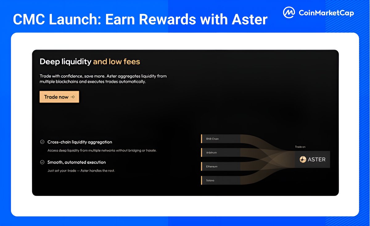 Multichain future is here! @Aster_DEX operates across BNB Chain, Arbitrum &  more, with deep liquidity and low fees on ALL chains. You can stake your  BNB, USDT, and BTC to earn up