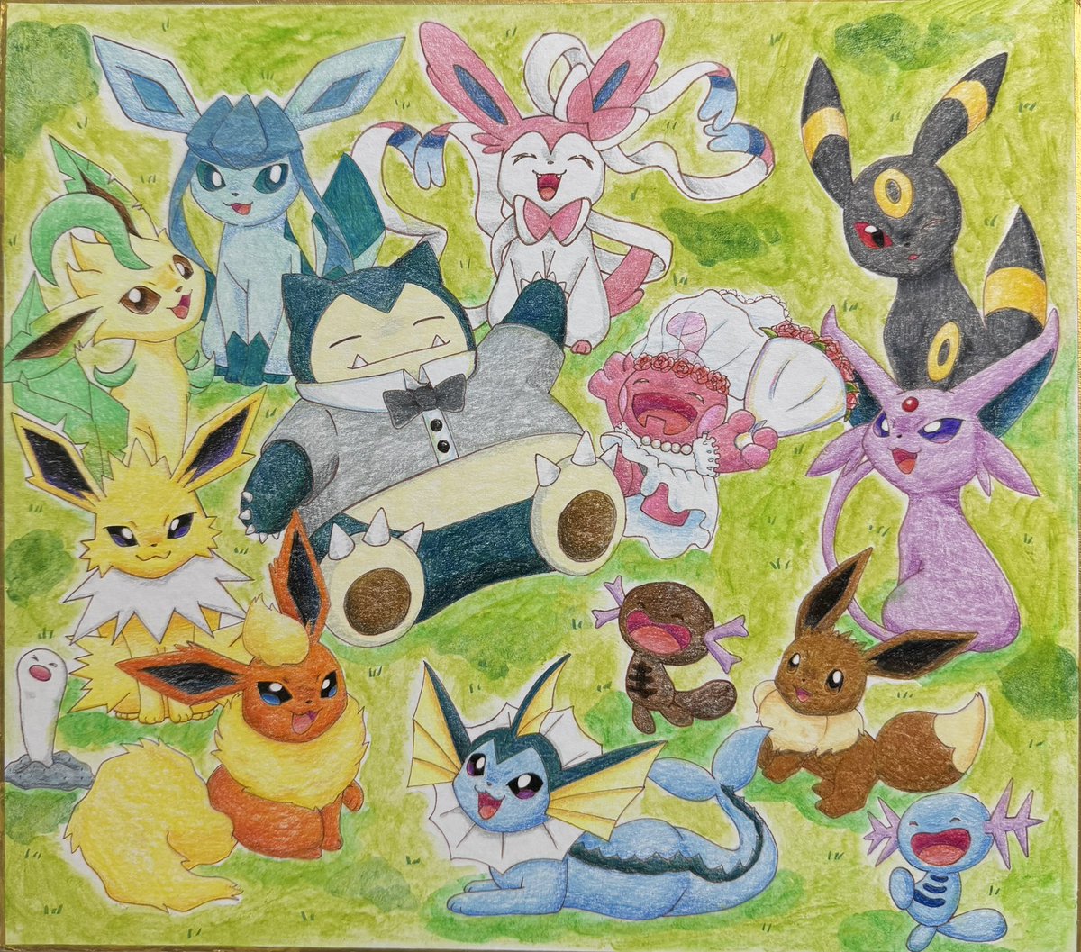 友達の結婚祝いイラスト渡してきたぜ！
 #うさがき