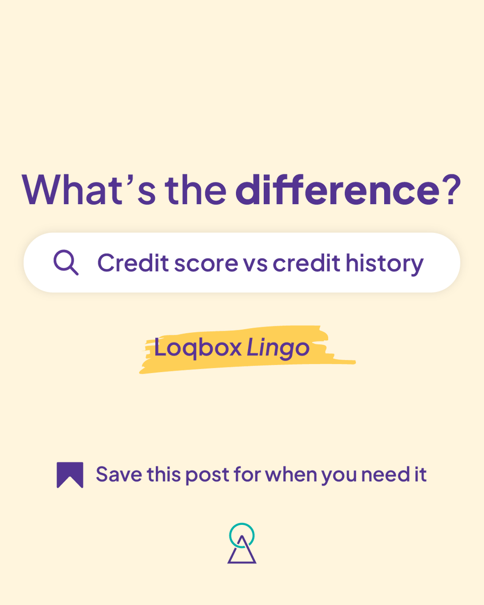 Loqbox Lingo time. 👀 Today, let’s clear up a classic confusion: #creditscore vs. #credithistory. They sound similar, but they’re *not* the same, and knowing the difference can help you build credit with confidence: loom.ly/HSumXZk