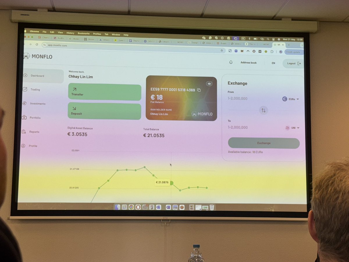 martijnAssel's tweet photo. At the Dutch Blockchain Week. Was especially impressed by the @MonfloFinance presentation. Truly non-fractionally reserved banking with frictionless exchange between fiat and stablecoins. Must try it out soon. https://t.co/1xgfofD2Fp