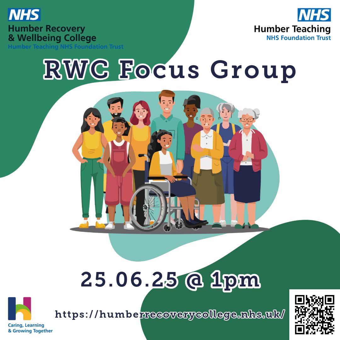 Humber Recovery College (@hftrecoverycol) on Twitter photo Have you attended a session this term or completed one of our e-learning courses? If so, why not sign up to our focus group for your chance to have an input in the future of the Recovery and Wellbeing College. To register your interest, email us at: HNF-TR.RecoveryCollege@nhs.net Have you attended a session this term or completed one of our e-learning courses? If so, why not sign up to our focus group for your chance to have an input in the future of the Recovery and Wellbeing College. To register your interest, email us at: HNF-TR.RecoveryCollege@nhs.net