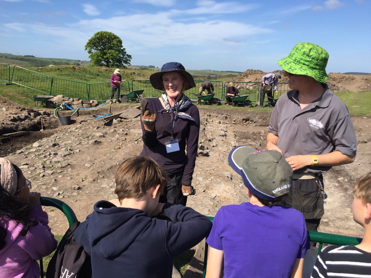 Y4 handling 2000 year old Roman pottery straight out of the earth at the Magna Fort archaeological dig! 😀