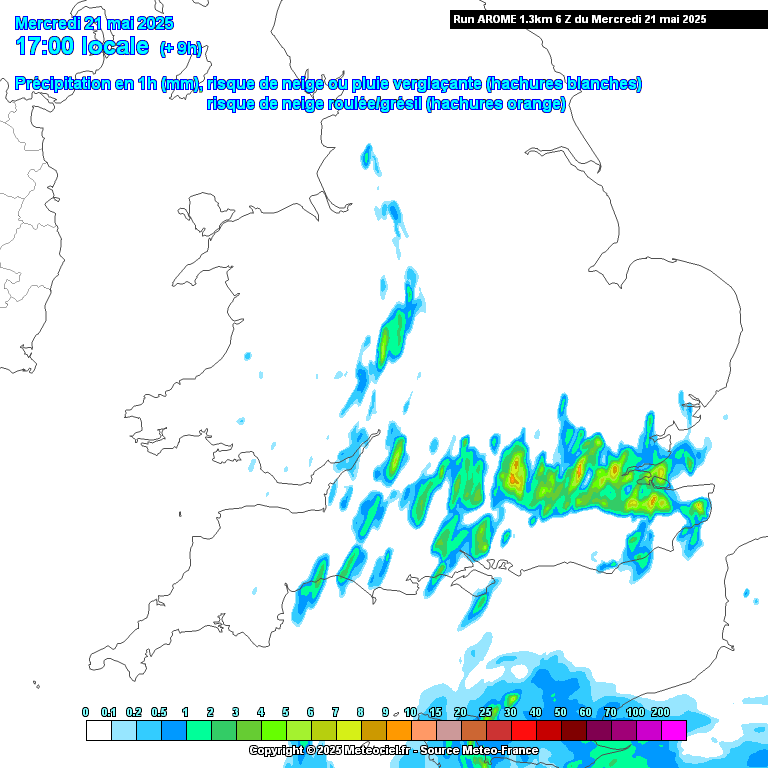 Thunderstorms will develop over Southern England today and drift south through the afternoon, possibly affecting the London area during rush hour. The most active cells may be accompanied by frequent lightning, hail and strong gusts of wind ⚡️