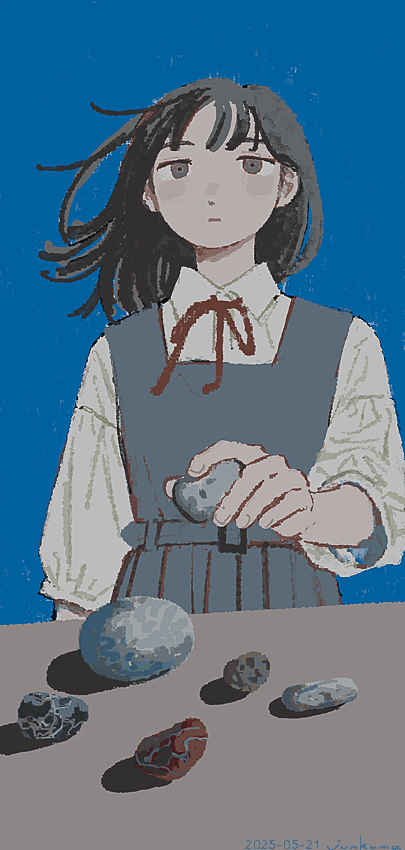 「石を並べる 」|junkumaのイラスト