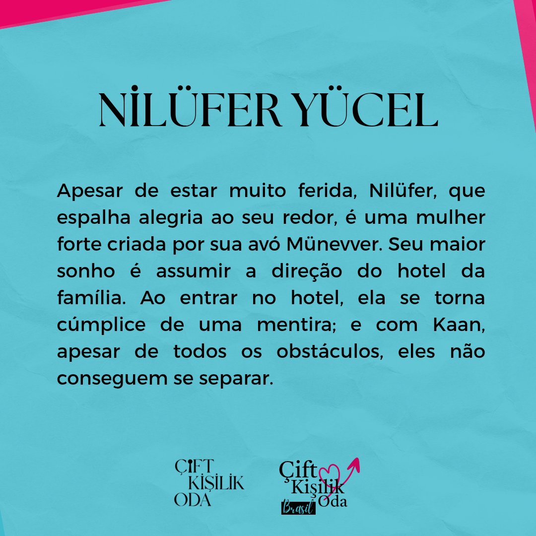 📍| Resumo da personagem Nilüfer Yücel, interpretada pela atriz Devrim Özkan. 

• #ÇiftKişilikOda • #NilKaan • 
• #DevrimÖzkan • #UlaşTunaAstepe •
