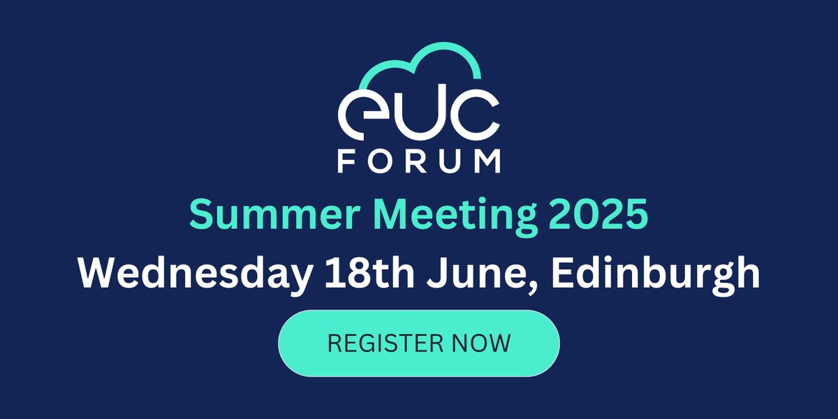 Four weeks to go until our Summer Meeting in Edinburgh! Have you booked your FREE place yet? 📍 Apex Grassmarket Hotel, Edinburgh 🗓️ 18th June ⏲️ 09:30-17:30 🎟️ app.canapii.com/event/euc-foru… #endusercomputing #euc #devops #cloud #edinburgh #event
