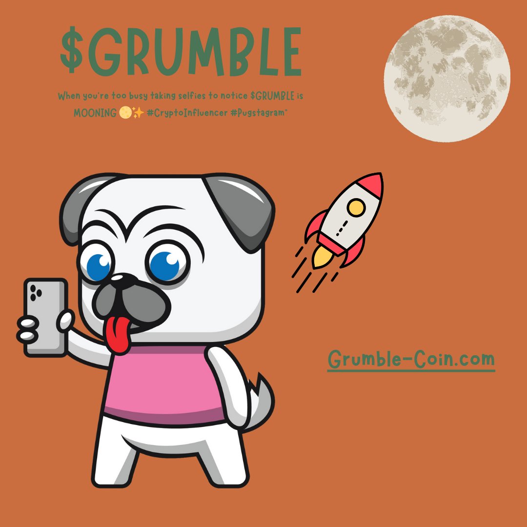 grumble_coin_x's tweet photo. 🚀 MEET $GRUMBLE – THE MEME COIN THAT’S ABOUT TO BARK ITS WAY TO THE MOON! 🐾

https://t.co/J825ZJoojl

#Grumble #GrumbleCoin #PugLife #PugLove #GrumbleOfPugs #DogsOfCrypto #Pug #PugPack #PumpIt #MoonShot #CryptoMoon #WAGMI #LFG #Crypto #ToTheMoon #CryptoCommunity #CryptoDegens https://t.co/SyD3PuObRr