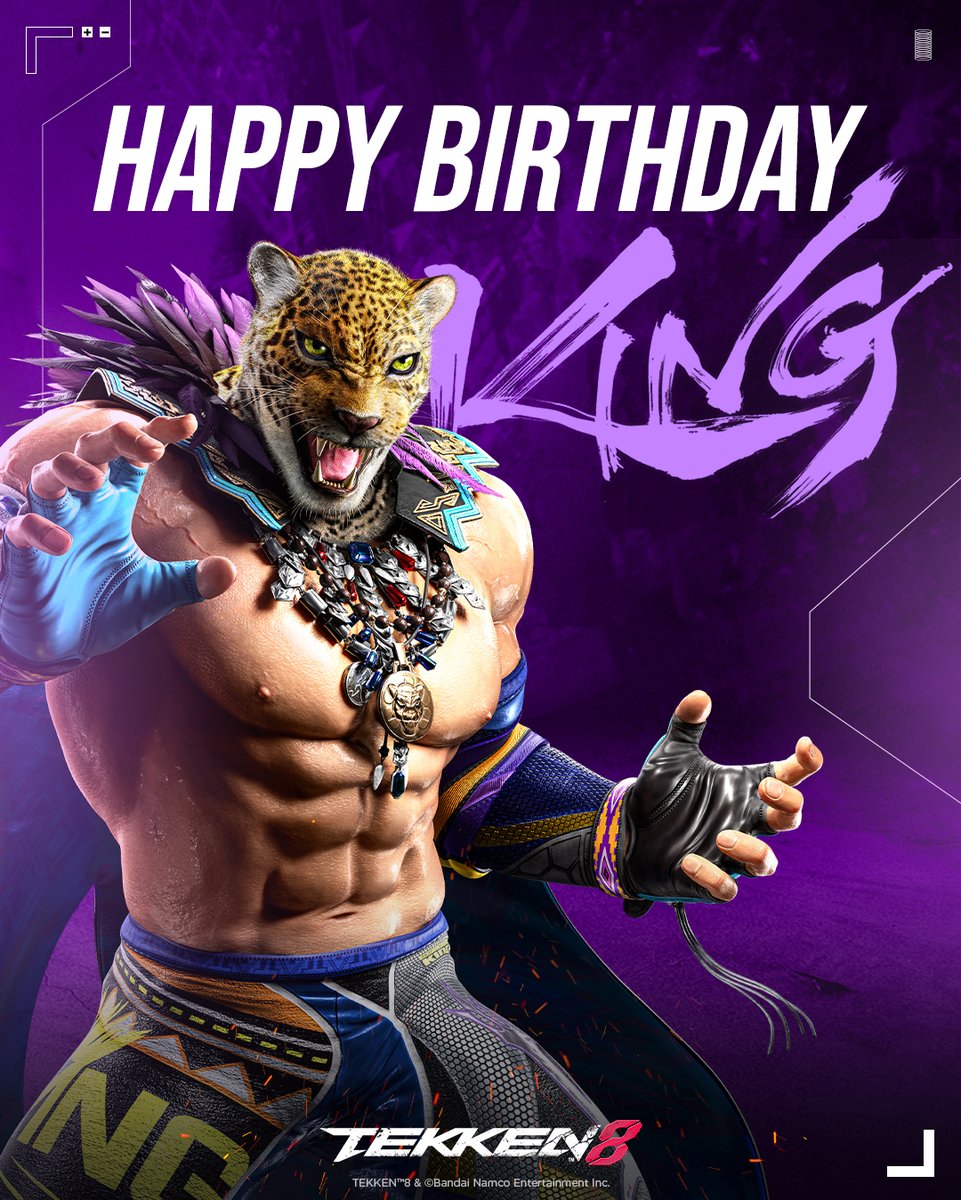 🎊---------------
HAPPY BIRTHDAY
　　キング
---------------🎊

（絶対王者の力 見せてやろう！）

5月26日は
“Anger of the beast”
「キング」の誕生日🎉🎂

特別な1日をお祝いしましょう！🎈✨

鉄拳キャラ誕生日リスト👇
tekken-official.jp/tekken_news/?p…

🤜#鉄拳8 #キング生誕祭 #TEKKEN30th