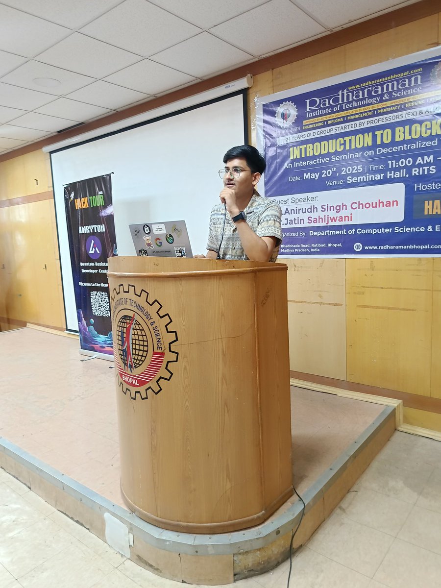 sadique_dev's tweet photo. Organizing my first blockchain event felt surreal!

Hosted “Intro to Blockchain &amp; @AnrytonTech ” at college in collab with @HackTourIND

⚡️ 170+ attendees
💸 P2P token transfers
🎁 Surprise giveaways

Loved the vibe &amp; got to connect with the Co-Founder too!

#Blockchain #Web3 https://t.co/3IUWyS7Mr9
