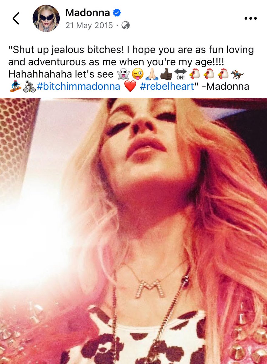 10 years ago today Madonna posted this message across her social media and 10 years later she is still unapologetically fun loving and adventurous 💪🎉❤️

#Madonna #QueenOfPop 👑