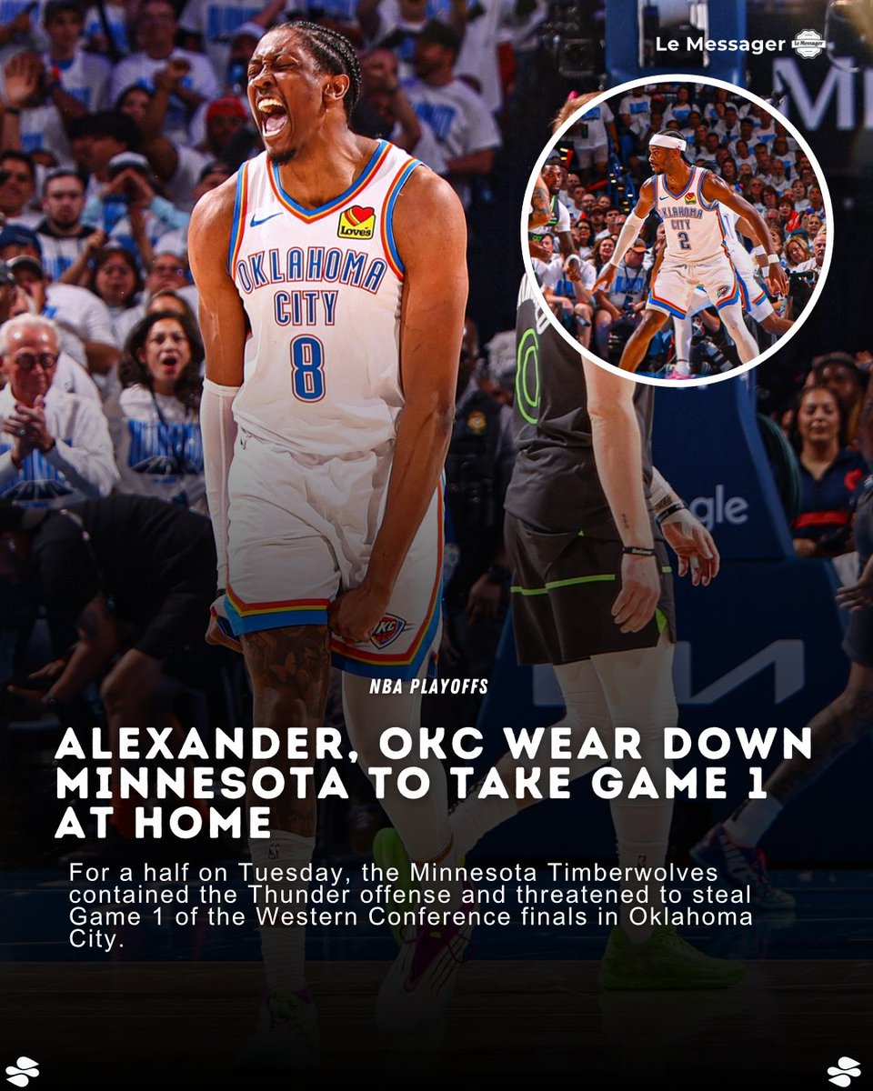 After a slow start for Shai Gilgeous-Alexander, three Thunder starters hit double figures, and their strong bench outperformed Minnesota’s.