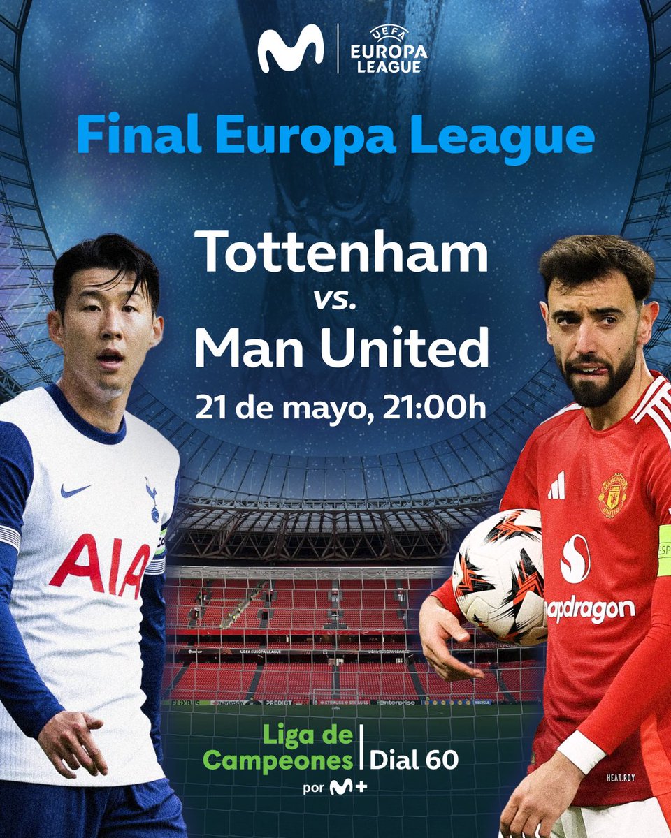 Bilbao se ha vestido de gala para acoger la primera de las tres finales de fútbol europeas de la temporada.

¿Quién ganará, Manchester United o Tottenham?
Pase lo que pase, vívelo en Movistar.