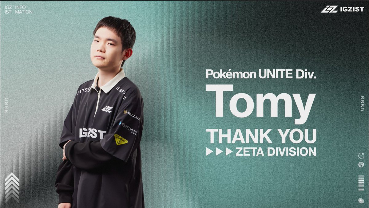 IGZIST_GG's tweet image. 【選手移籍のお知らせ】
この度、Pokémon UNITE部門所属の下記1名が
ZETA DIVISION様へ移籍することをご報告致します。
- Tomy(@xyk1en)
多大なる貢献に感謝するとともに、
新天地での活躍を心よりお祈り申し上げます。