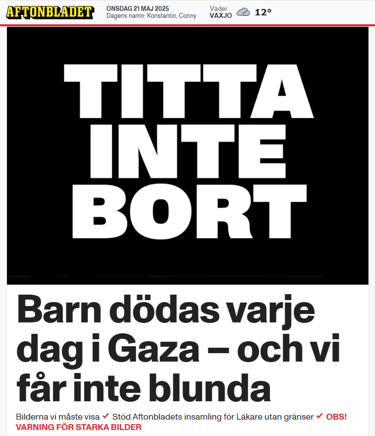 Att det ska behöva ta 1,5 år för Aftonbladet och annan media att förstå och reagera på detta.
De som inte protesterar mot folkmordet har blod på sina händer. När ska politikerna vakna?
Terrorstaten Israel måste bojkottas och isoleras nu!
#Gaza #Palestina