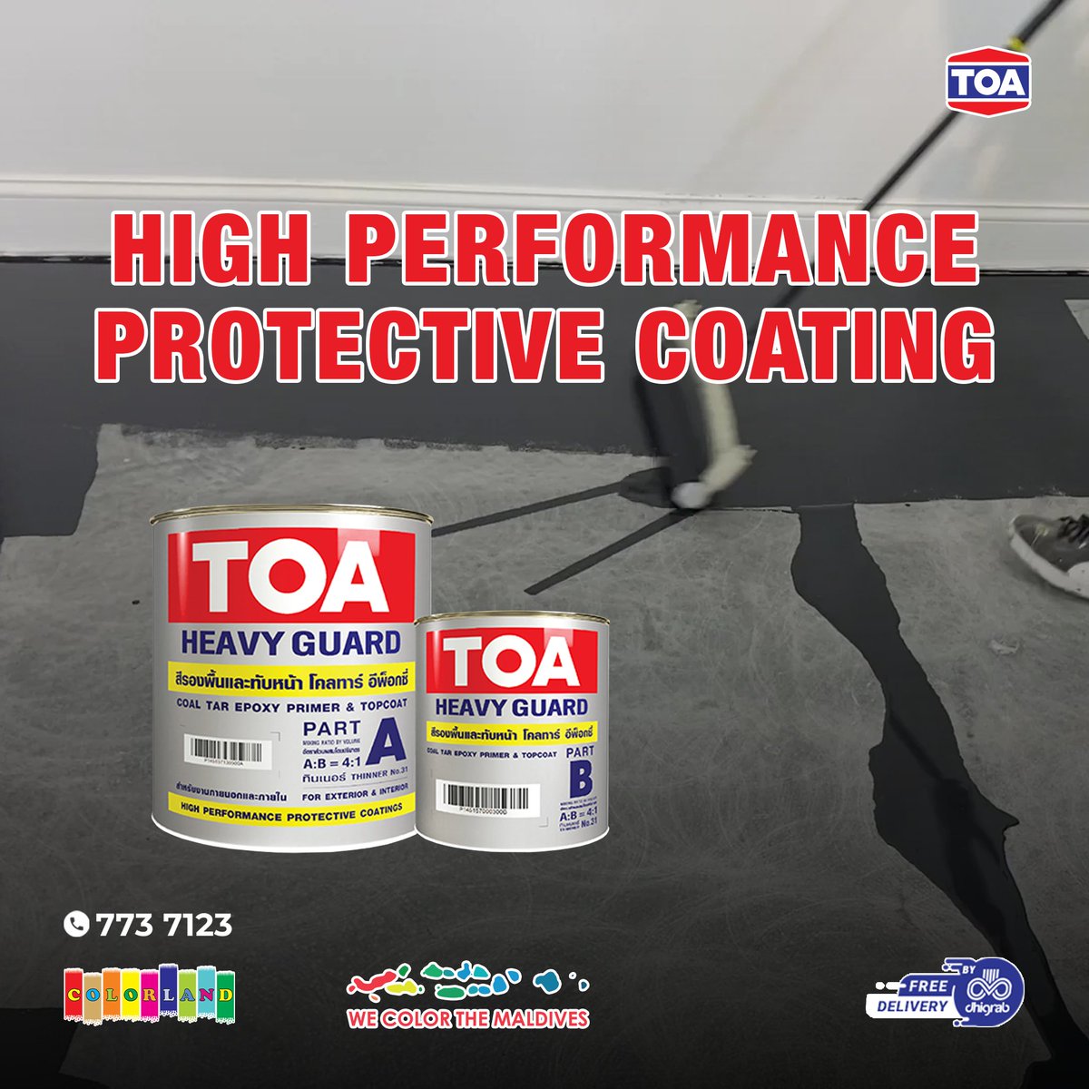 ColorlandMV's tweet image. 🛠️✨ Protect with TOA Heavyguard Coal Tar Epoxy!

Designed for extreme durability, it offers superior corrosion resistance for metal, concrete, and underwater surfaces.
 Perfect for tough environments.

#TOAHeavyguard #EpoxyProtection #DurableDefense